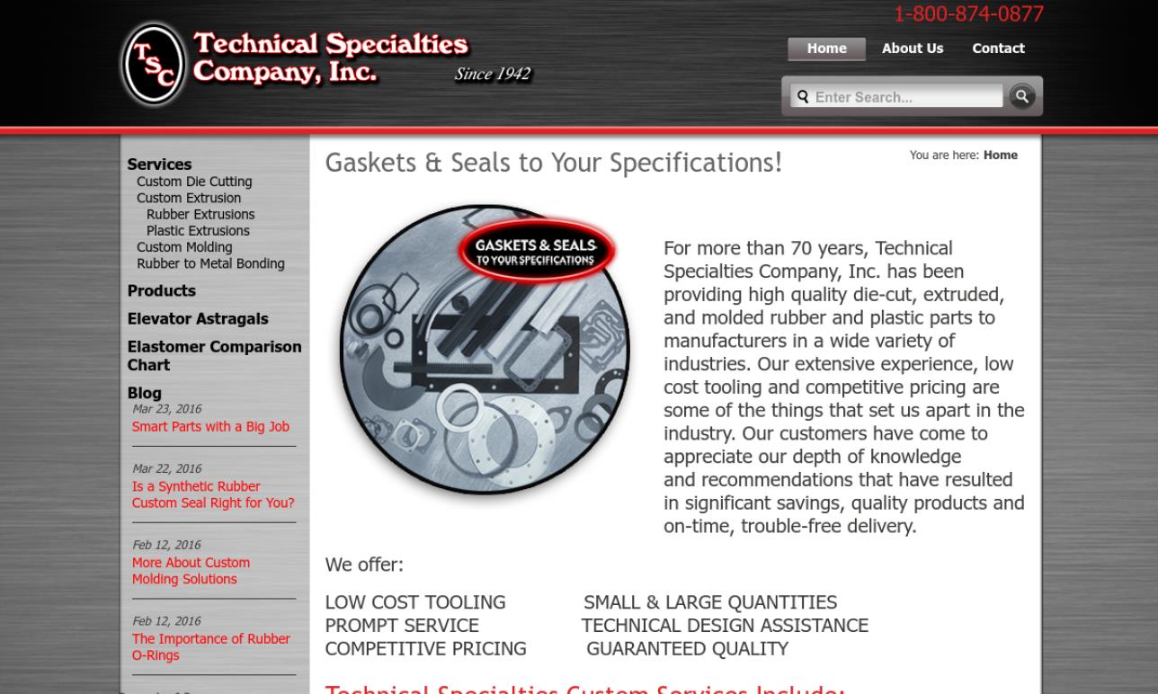 Technical Specialties Company, Inc. Extruded Rubber